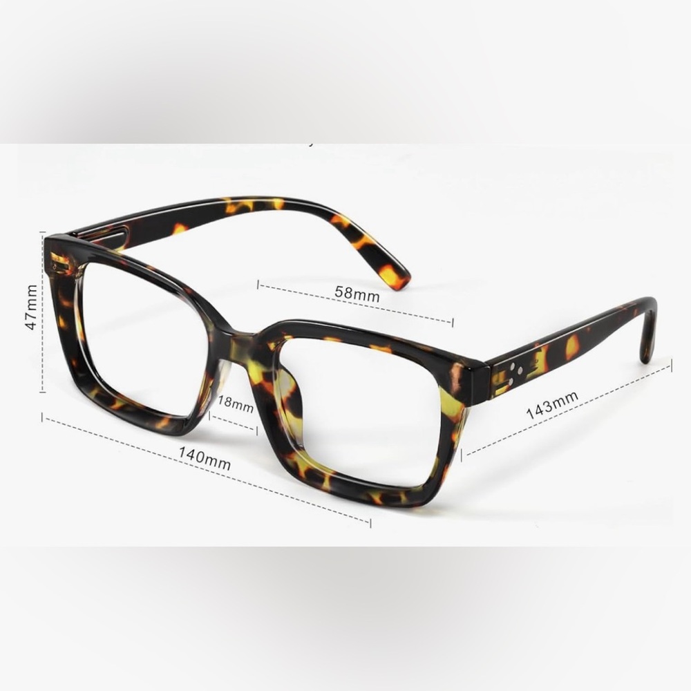 NEW x3.0 Square Blue Light Blocking Reading Glasses - Picture 6 of 7